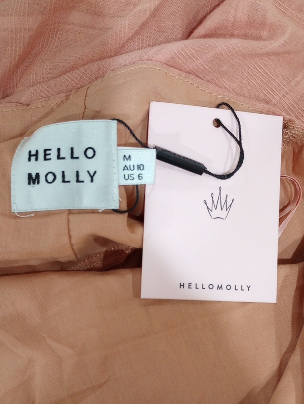 Hello Molly Golden Vibes Blush Faux Wrap Midi Dress, Size M - NWT! - Picture 7 of 16